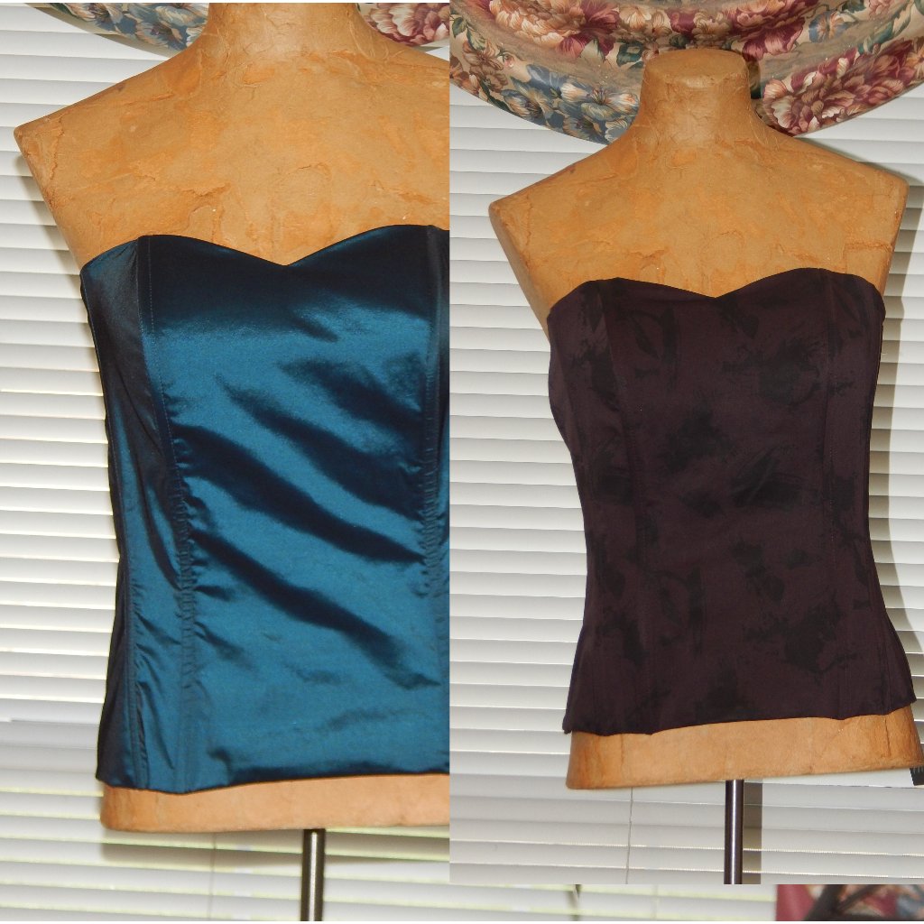 Nwt $334 2 Bustiers Corsets Matthildur Sz 1 S Blue & Mulberry
